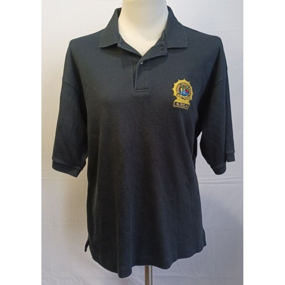 Bergen County Black Short Sleeve Polo S.P.C.A Investigator by Outer Banks 2XL